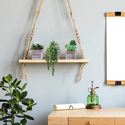 Set Of 3 Small Potted Succulents Plants Decoration Assorted Green Fake Succulents Plants In Rustic Wooden Pots For Home Living Room Bathroom Table Shelf Centerpiece Windowsill Office Desk Indoor Decor #TOP3