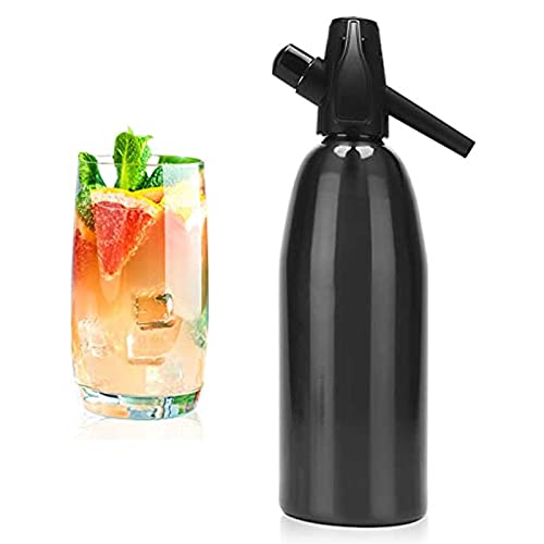 Fabricante De áGua Com GáS, AlumíNio Refrigerante 1l,Fabricante De áGua Com GáS, Fabricante De Refrigerante/Arma De Refrigerante E Dispensador De áGua,Para Cartuchos De Co2 De 8 Gramas,Black