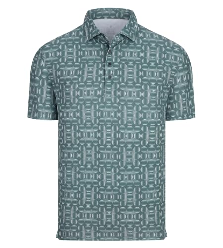 Image of Alex Vando Mens Golf Shirts Short Sleeve Breeze Quick-Dry Print Polo Shirt