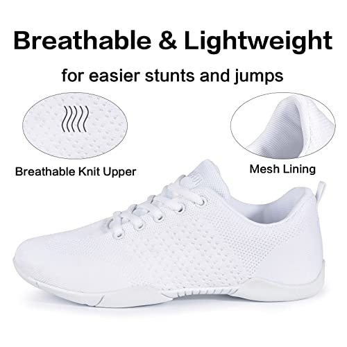 CADIDL Cheer Shoes Women White Cheerleading Dance Shoes