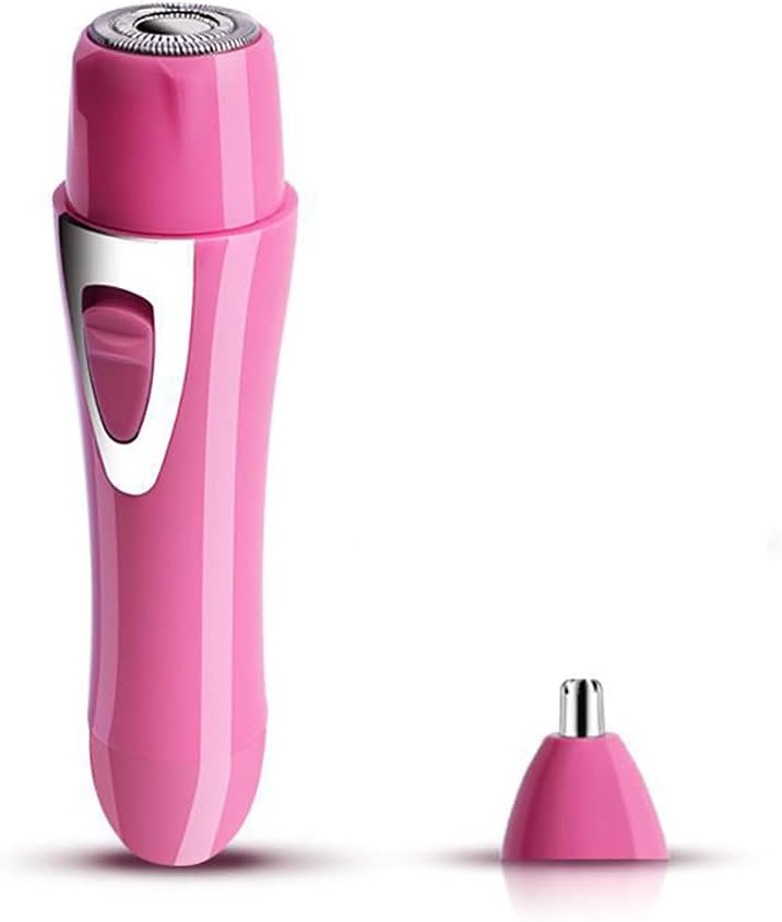 1 Stks 2-in-1 Elektrisch Lady Shaver, ABS Draagbare Lady Gezichtshaar Verwijderen Kit met Neus Haar Trimmer Hoofd, Oplaadbaar USB Scheerapparaat voor Bikini Neus Been Gezicht Lichaam
