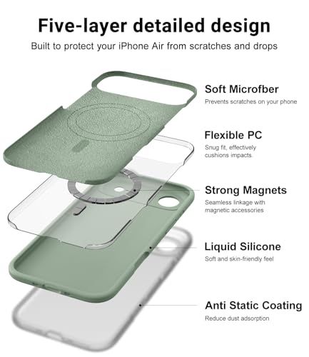 Coque iPhone 17 silicone Magsafe antichoc vert calke OTOFLY - 4