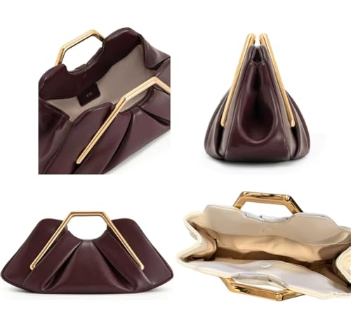 Pochette de soirée drapée sac à main formel simple et chic pour cérémonie - 5