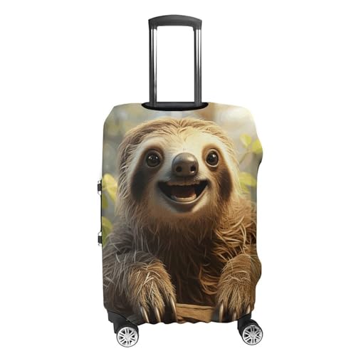 Cartoon Sloth Luggage Cover Dustproof Suitcase Cover Elastic Washable Travel Luggage Protector Suitcase Protector Stretch Baggage Protector for 19-32 Inch Luggage M4