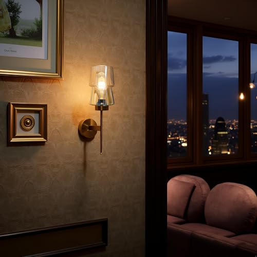 Image of BrightLyt Wall Lights for Living Room, Home Decoration Wall Lamps for Bedroom /Bathroom, Mirror Side Wall Scone Fixtures, Classic Design (Gold Electroplated)