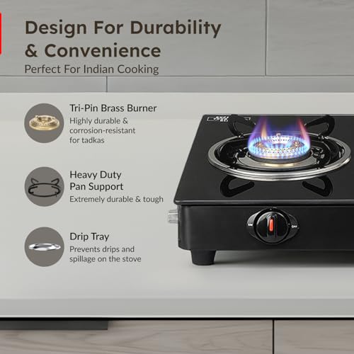 Prestige Iris 3 Burner Glass Top Gas Stove - Image 3 of 4