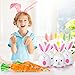 Spakon 200 Pcs Easter Treat Bags Cute Plastic Carrot Shape Cone Easter Bags with Twist Ties DIY Long Ear Snack Gift Bunny Bag for Easter Holiday Cookie Candy Storage Packaging Supplies Party Favor