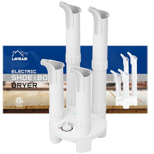 LAVIEAIR Boot Dryer, Shoe Dryer and Glove Dryer with Timer and Fan, White