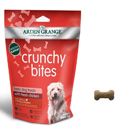 Arden Grange Dog Crunchy Bites 8 X 225g Chicken Crispy, Delicious, Hypoallergenic Formula Treat,