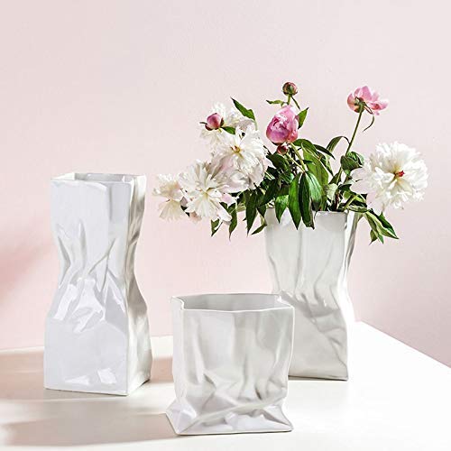 Vase céramique Origami pour fleurs séchées sur table basse de salon - 6