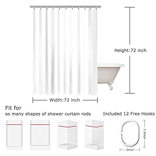 Image of RosieLily Fish Shower Curtain, Kids Shower Curtains Set with 12 Hooks, Waterproof Shower Curtain, Cartoon Fun Fishes Bath Curtains, 72x72 ''