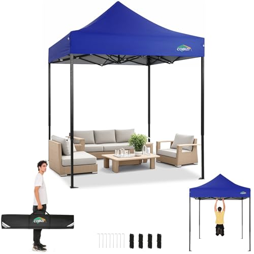Image of COBIZI 10x15 Heavy Duty Pop Up Canopy Tent with 4 Sidewalls, Dark Purple