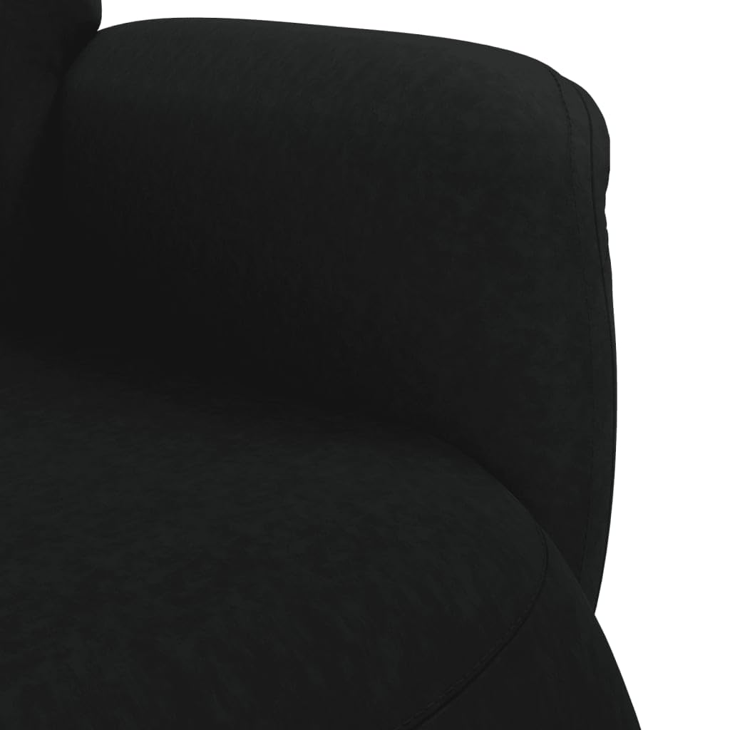 Relaxsessel mit Fußteil Schwarz Samt, verstellbar mit Liegefunktion, drehbar 360 Grad, ergonomisch gepolstert, mit Metall- und Holzrahmen, ideal für Wohnzimmer, Büro, Leseecke und Lounge