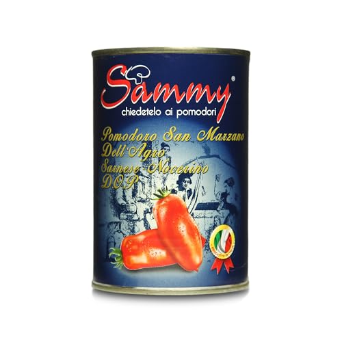 SAMMY - Pomodori San Marzano DOP, Pomodoro dell'Agro Nocerino Sarnese, 100% Filiera Italiana, Gusto Dolce e Intenso, 12 Pezzi in Latta da 400gr