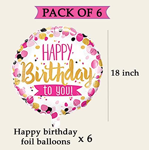 Image of AMFIN Birthday Balloons for Decoration /Happy Birthday Decoration /Birthday Foil Balloon /Round Balloons for Decoration /Foil Balloon Happy Birthday - Pack of 7