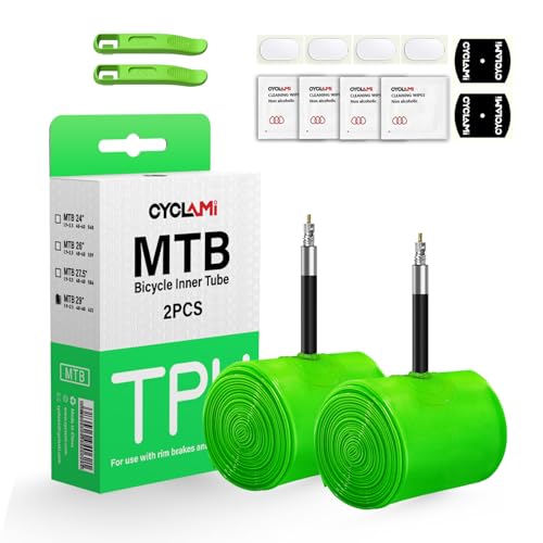 2 Pack Ultralight TPU Mountain Bike Inner Tubes 29' | Compatible with 29''...