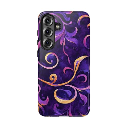 Coque Samsung S25 Plus résistante violette et dorée antichoc