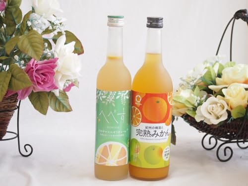 柑橘系のお酒特集 2本セット 紀州の梅酒と完熟みかん12度 (和歌山県) さわやかへべすリキュール14度 (宮崎県) 720ml×1本 500ml×1本