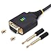 StarTech.com 1ft/30cm USB to Null Modem Serial Adapter Cable, COM Retention, FTDI, USB-A to RS232, Changeable DB9 Nuts/Screws