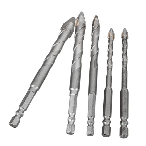 Balacoo 5Pcs Eccentric Drill Bit for Tile Durable Tungsten Metal Drill Bits for Precise Drilling and Easy Storage for Professional Use