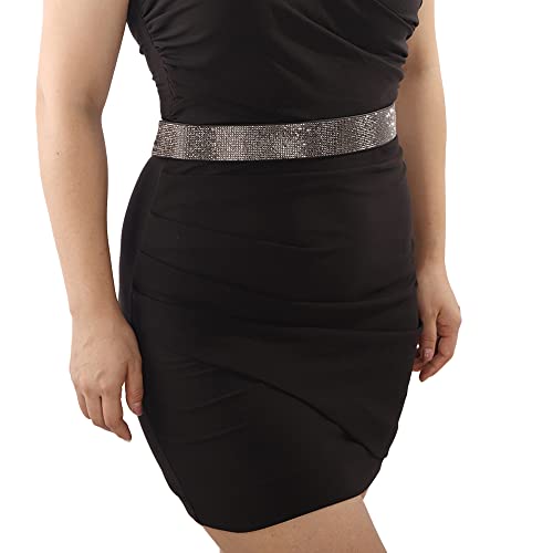 Wiwpar Crystal Waist Belt for Women Bling Shiny Rhinestone Chain Belt Wide Leather Waistband Belt for Women Girls Dress (Style5)3