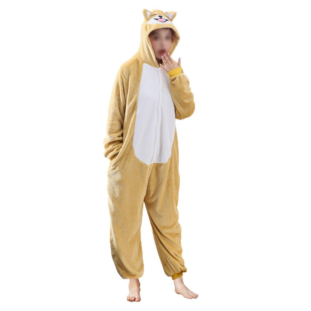 Amazon.com: RoseAuroma Animal Pajamas Shiba Inu Corgi Cosplay Costume for  Birthday Gift Xmas Halloween Sleepwear Party Unisex Adult Jumpsuits Yellow  ...