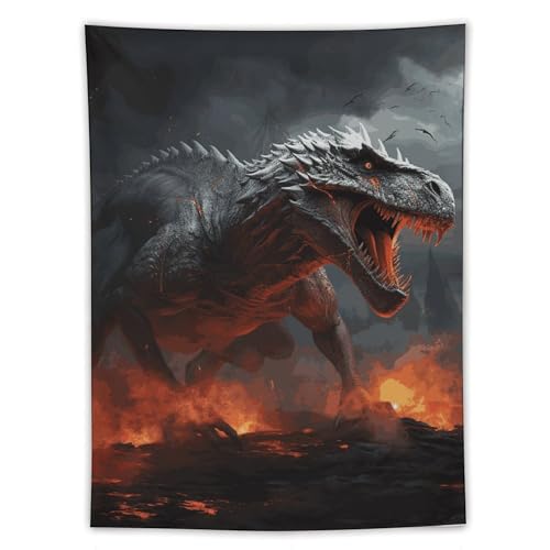 Tapisserie dragons volants magma pour relooker un dortoir