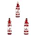 GSDJU 3 pièces Ensemble de Noël tricoté Double Boule Bouteille de vin Refroidisseur de Bouteille de vin Sac de Bouteille de vin Refroidisseur