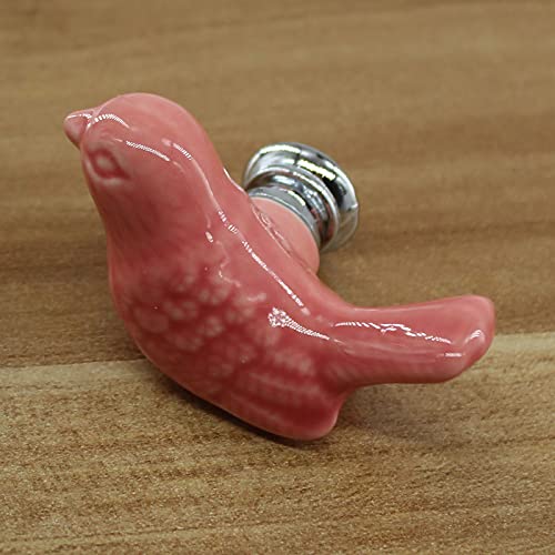 Zerniple Pink Ceramic Handle Pull Door knobs Cabinet Handles for Children's Room (8 Pieces) - Image 2