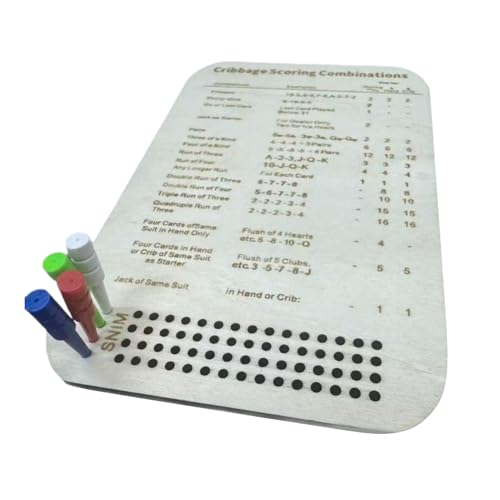 Tablero de Cribbage con estacas, tablero de juegos portátil de madera natural, conjunto de clasificación clásico para cuna, suministro de juego de mesa de viaje compacto, kit de entretenimiento