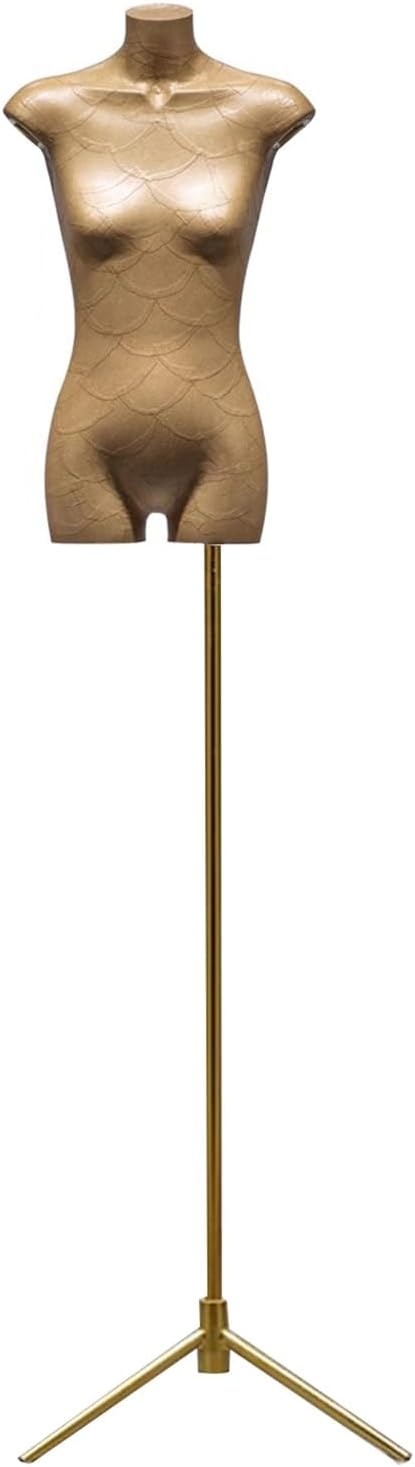 Retro Kraft Paper Female Body Retail Mannequins, Clothing Store Showcase, Photography Props, Manikin, Removable,Gold