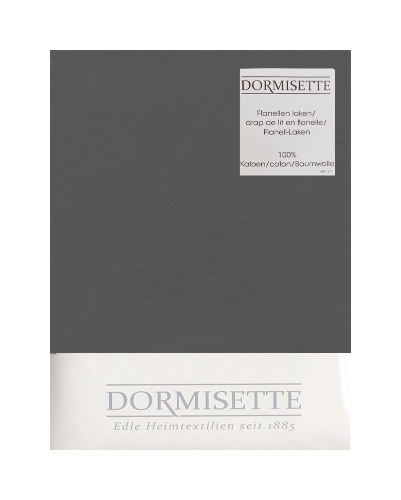Dormisette Flanell Bettlaken zum Auflegen 190g/qm 100% Baumwolle (Anthrazit, 240 x 275 cm)