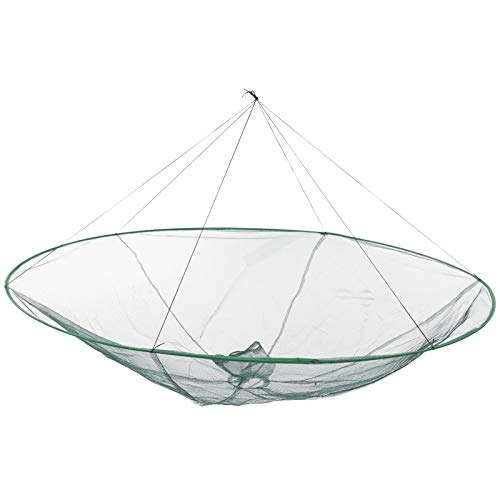 Filet de Pêche Pliable, Cage à Crevettes Flottante Circulaire en de Nylon Haute Résistance de 150 Cm, Accessoires de Pêche Légers, Compacts et Faciles à Utiliser...