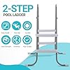 Outvita Metal Frame Above Ground Swimming Pool Entry, 2 Step Exit Ladder for 33" High Wall Pools, 300 Pound Capacity