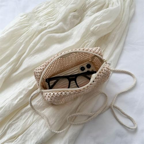 Handbags Straw Durable Mini Woven Shoulder Bag Women Beige2