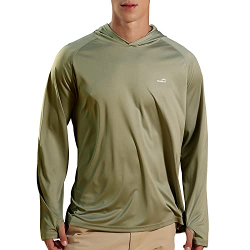 Image of Men's UPF 50+ Long Sleeve Sun Shirts UV Protection Hoodie Rash Guard Hiking Fishing Swim T Shirt