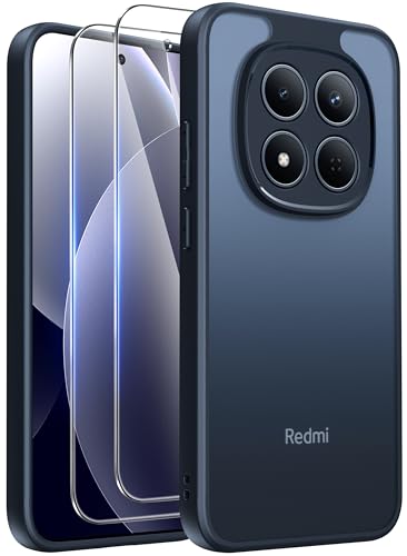 FLLAO Matt Handyhülle für Xiaomi Redmi Note 15 Pro 5G Hülle (Nicht für 4G) & 2 Schutzfolie, [Militärnorm Schutz] Stoßfest PC Rückseite TPU Bumper Hülle für Redmi Note 15 Pro 5G 6,83