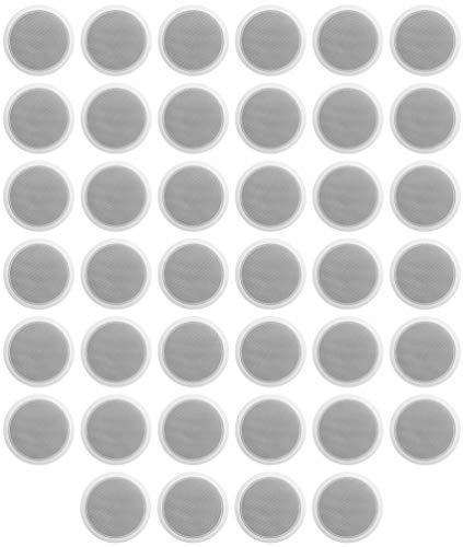 Image of Rockville CCL6T 6-in 70V Commercial Ceiling Speakers, 10-Watt/5-Watt/2.5-Watt Transformer Taps, Paintable Flush-Mount Grills, for PA Announcements and Ambient Music in Restaurants Offices, 40-Piece