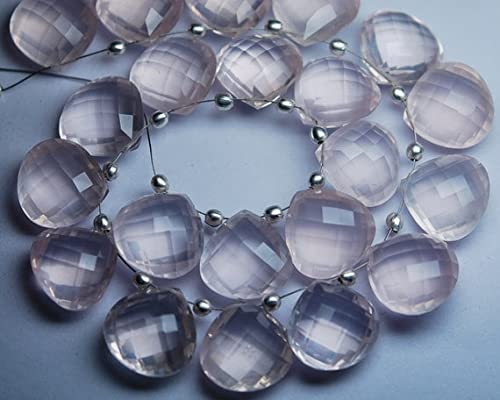 Quartz rose facetté cœur 16mm pour créer vos boucles d'oreilles bohèmes