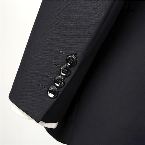 Men's Chinese Tunic Suit Stand Collar Slim Fit 2 Piece Suits Banquet Front Button Blazer Pant Set Tuxedos3