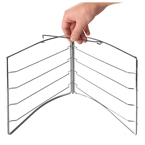 Grizzly Pizzagestell, feststellbare Standhalterung für bis zu 4x Pizzablech rund 28 cm, Pizzagestell für Backofen - 4 Pizzen gleichzeitig backen