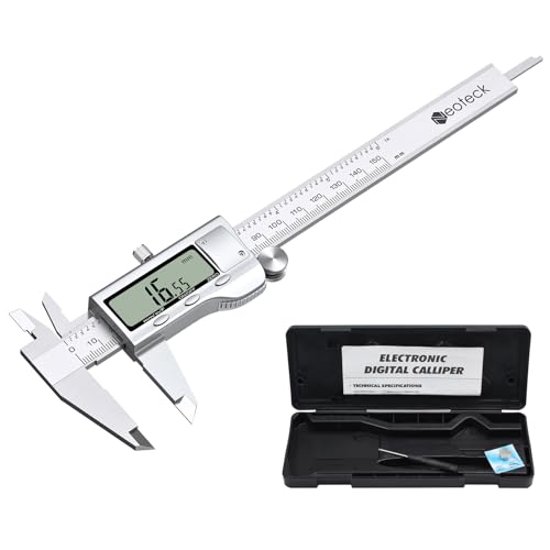 Neoteck Digital Vernier Caliper 6 inch/150mm Stainless Steel Electronic Caliper Fraction/Inch/Metric Conversion Measuring Tool for Length Width Depth Inner and Outer Diameter