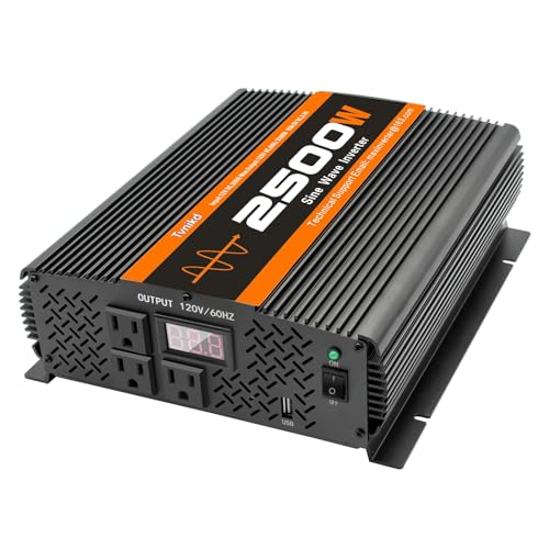 TVNIKD 2500W Inverter Pure sine Wave RV Inverter Power Inverter 12V to 110 for...