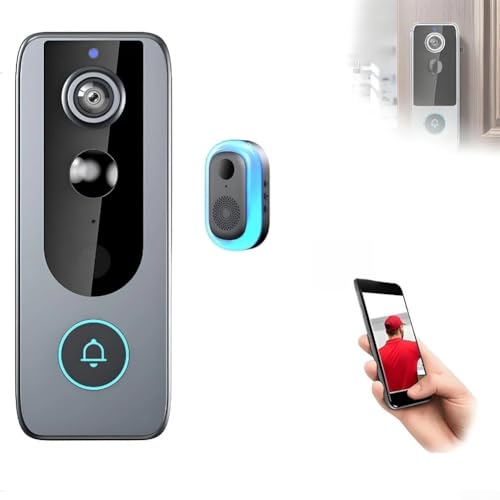 Timbre inalámbrico de video cámara, para Tuya Smart WiFi HD Timbre máquina Dingdong, IP65 impermeable audio bidireccional timbre de puerta inteligente con timbre