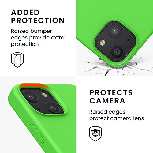 kwmobile Case Compatible with Apple iPhone 13 mini Case - TPU Silicone Phone Cover with Soft Finish - Lime Green - Image 3