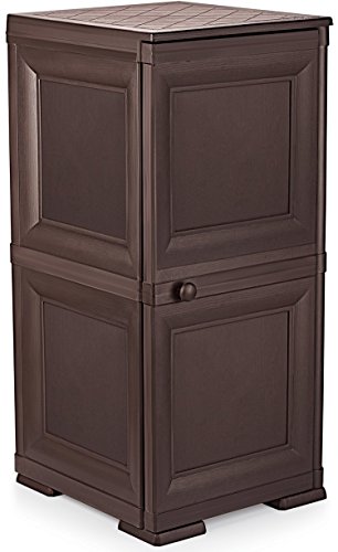 Image of Cello Infiniti Mini 2 Plastic Storage Cabinet Plain (1 Door , Brown)
