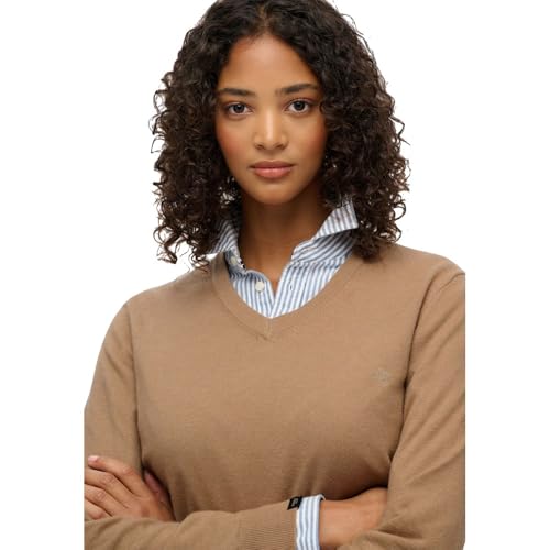 Superdry Para Mujer. W6110644A Jersey CláSico V MarróN (Xs), Casual, PoliéSter - 4