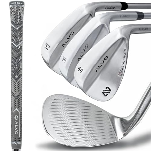 ALVO GOLF Premium Golf Wedges 52/56/60 Sets or Individual Wedges - 52 degree Gap Wedge, 56 degree Sand Wedge, 60 degree lob Wedge Golf Club - Pitching Wedge for Men Right Hand - Wedges Golf - Max spin