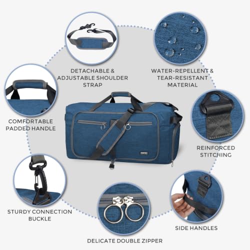 Image of Fmeida 65L Duffle Bag Foldable Travel Duffel Bags for Men Women Travel Bag
