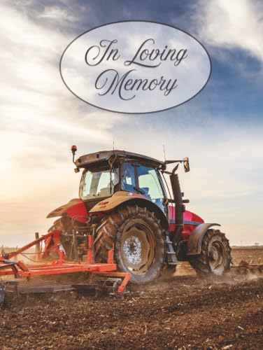 In Loving Memory Funeral Guest Book: Red Tractor & Country Farmer Hardcover Memorial Keepsake Journal for Friends & Family to Sign In, Record ... Honor, Respect, Remembrance to Loved One image 2